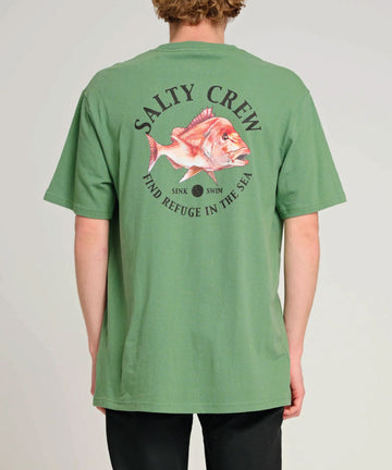 Salty Crew Snap Attack S/S Tee - Sage Green